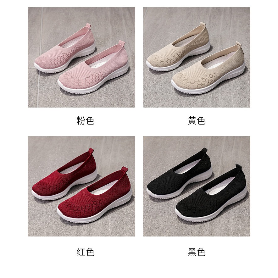 2022新款鞋子女一腳蹬大碼單鞋休閑女鞋網面透氣健步鞋軟底老人鞋-細節圖8