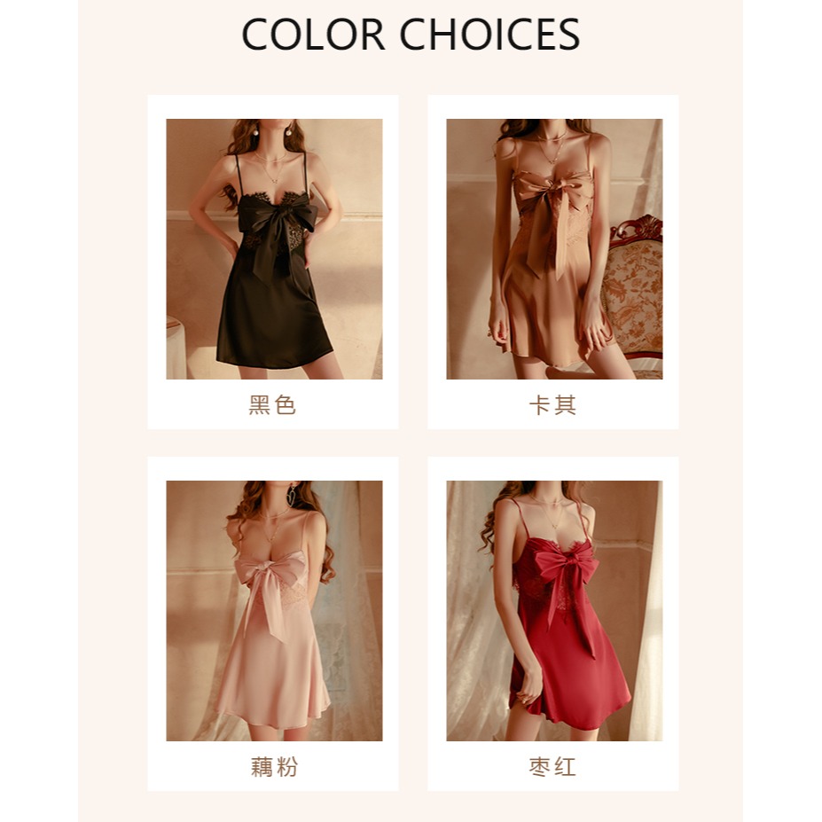 睡裙女深V低胸性感露背吊帶純欲風透視誘惑薄款睡衣女家居服套裝-細節圖6
