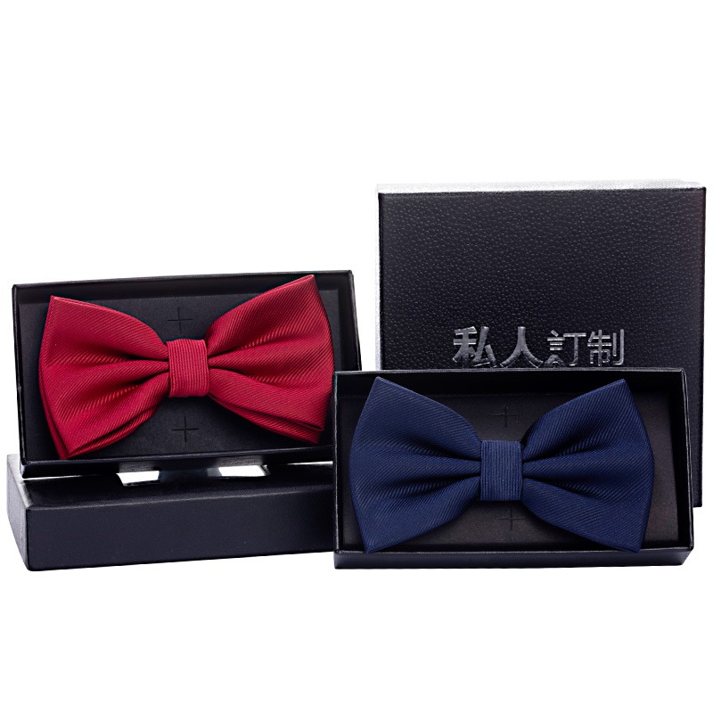 結婚婚禮英倫韓版蝴蝶結男士領結男正裝襯衫伴郎新郎酒紅黑色領結-細節圖4