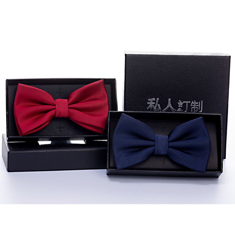 結婚婚禮英倫韓版蝴蝶結男士領結男正裝襯衫伴郎新郎酒紅黑色領結-細節圖5