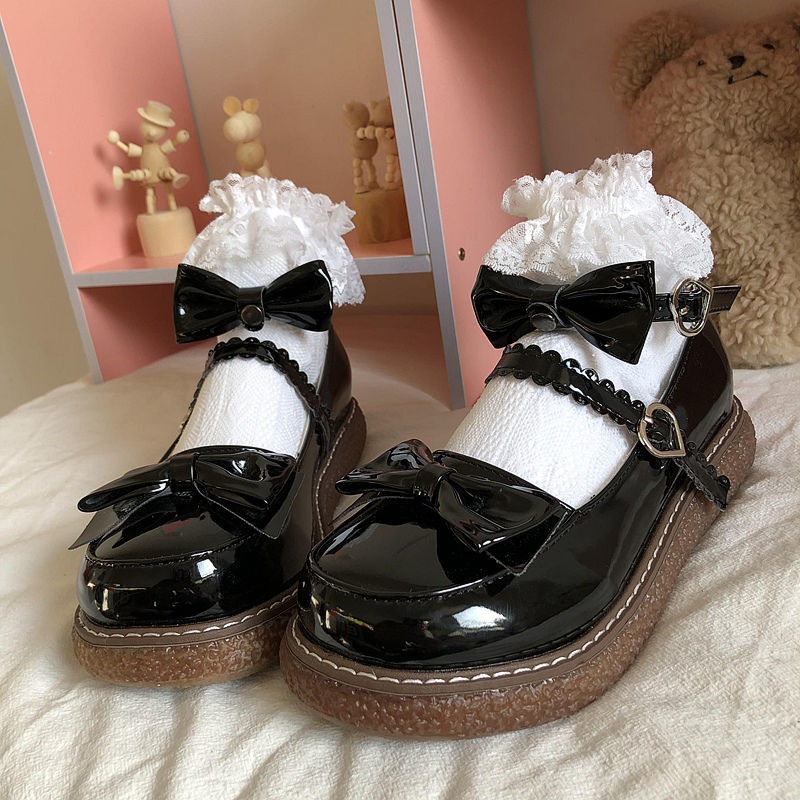 日系小皮鞋女圓頭可愛學生軟妹制服jk風大頭娃娃鞋Lolita洛麗塔鞋-細節圖2