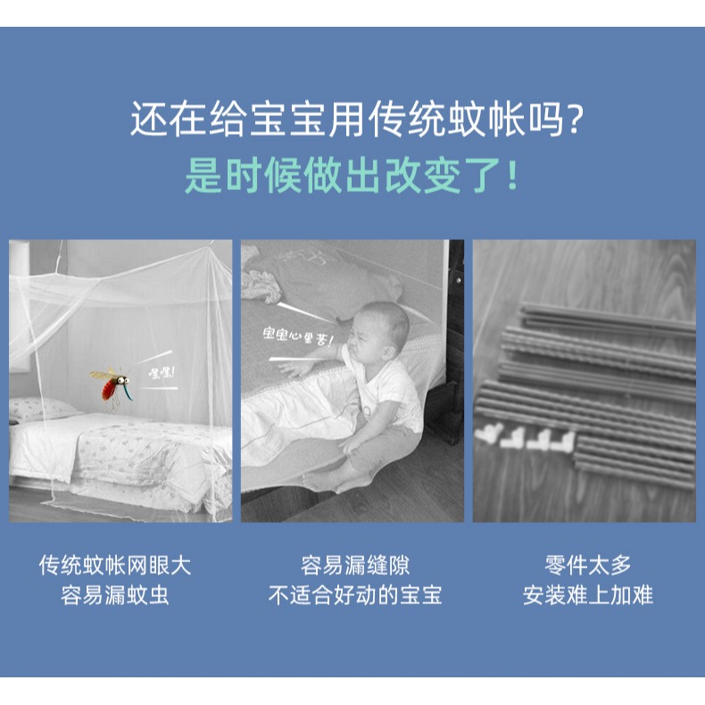 嬰兒蚊帳罩可折疊寶寶新生兒防蚊蒙古包通用兒童小牀無底加密蚊帳-細節圖6