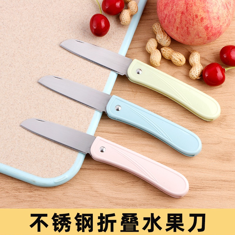 折疊刀便攜瓜果刀家用水果刀廚房刀具刮削皮刀多功能隨身迷你小刀-細節圖2