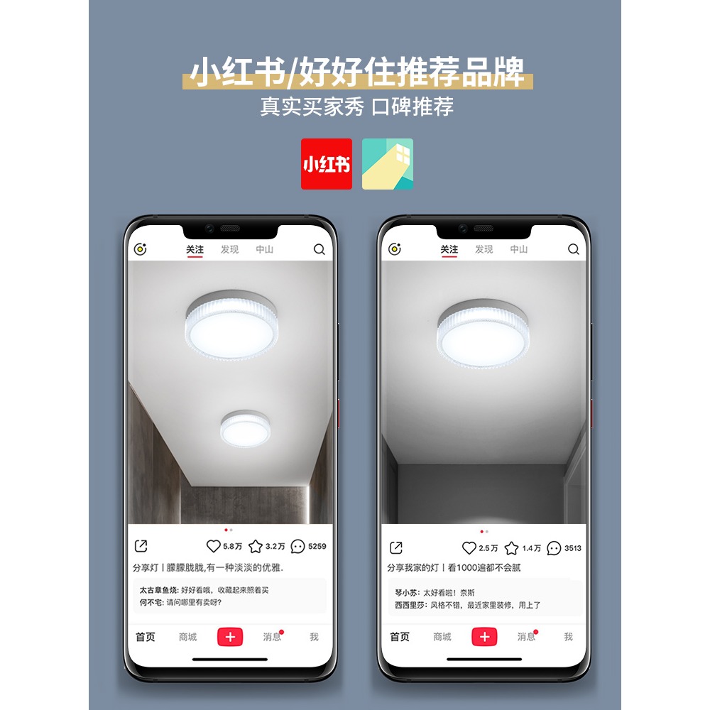 北歐創意走廊玄關燈臥室燈現代簡約圓形廚衛陽臺led吸頂燈-細節圖5