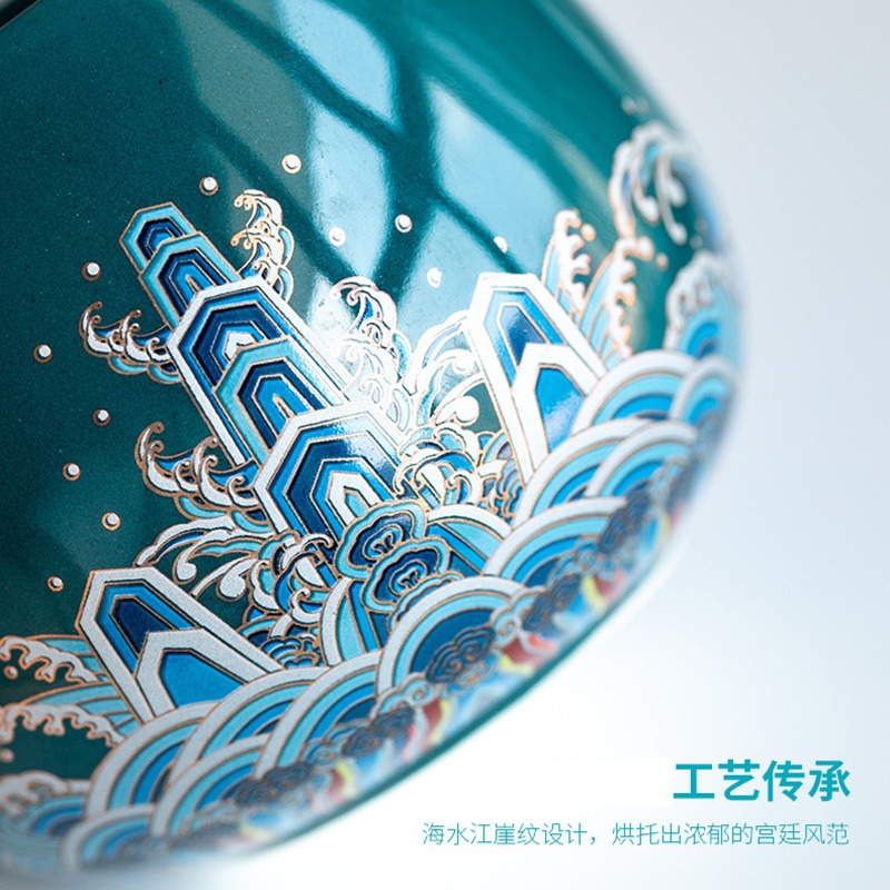 陶瓷喝茶杯辦公室水杯馬克杯帶過濾帶蓋杯子國潮故宮文化創意禮品-細節圖3
