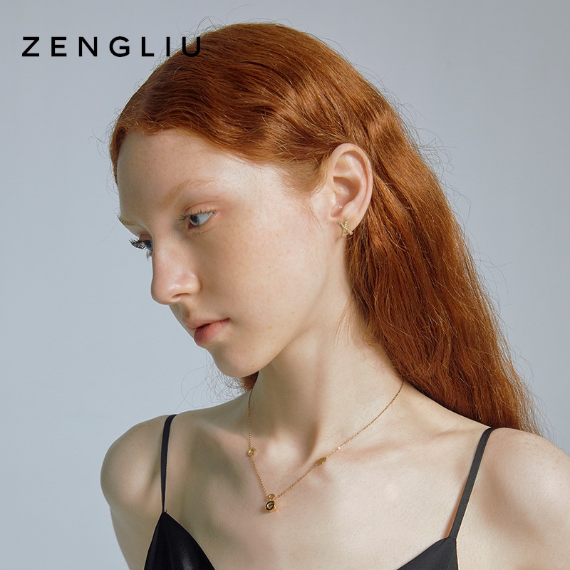 ZEGL字母耳釘女ins風2022年新款潮耳環小眾設計感高級925銀針耳飾-細節圖4