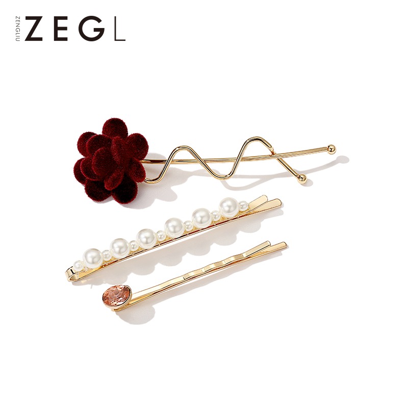 ZEGL仿珍珠發卡女頭飾夾子韓國劉海夾一字夾成人發夾邊夾少女頂夾-細節圖4