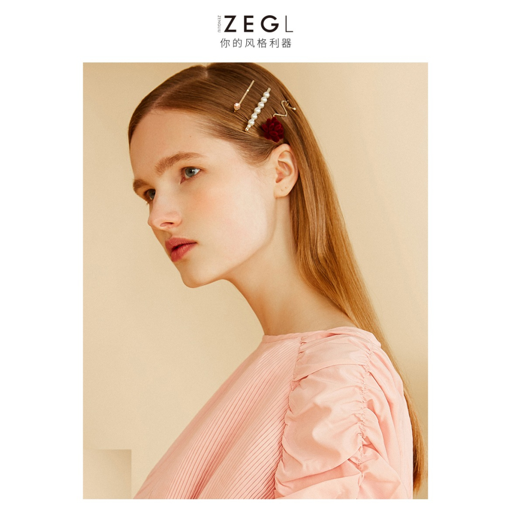 ZEGL仿珍珠發卡女頭飾夾子韓國劉海夾一字夾成人發夾邊夾少女頂夾-細節圖5