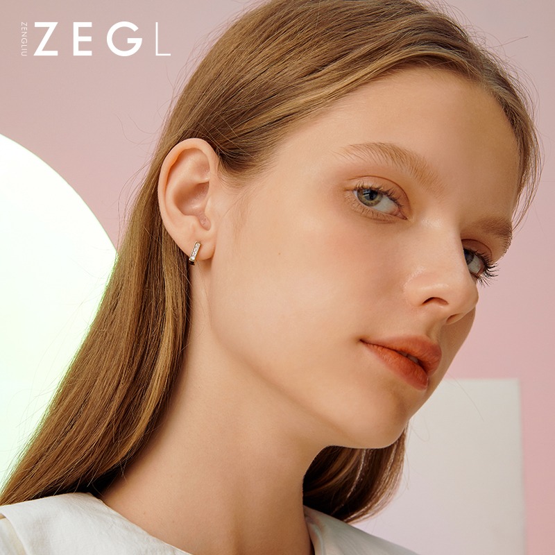 ZEGL高級感耳釘簡約冷淡風女小巧精緻耳扣耳環2022年新款潮耳飾品-細節圖2