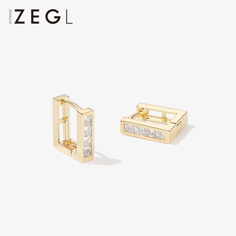 ZEGL高級感耳釘簡約冷淡風女小巧精緻耳扣耳環2022年新款潮耳飾品-細節圖3