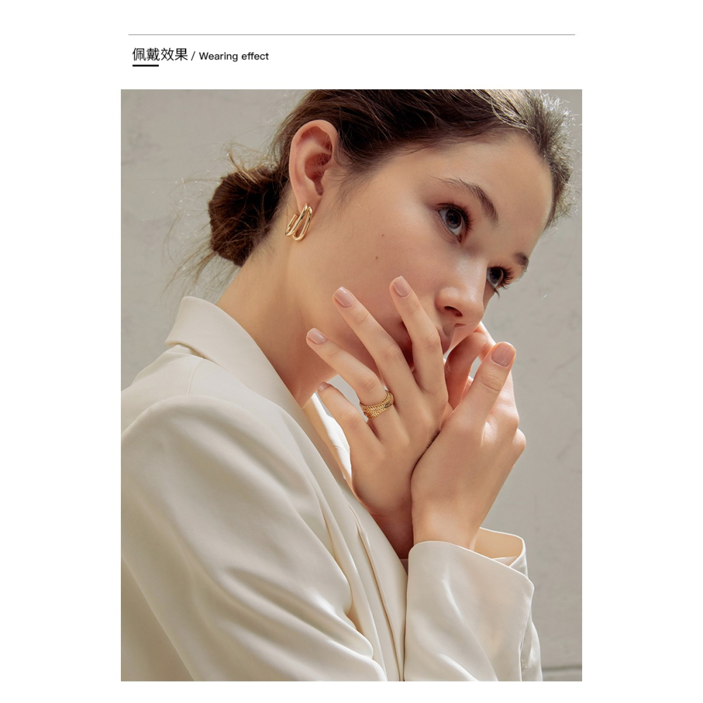 ZENGLIU弧形耳釘簡約耳圈女ins冷淡風氣質網紅耳環925銀針耳飾品-細節圖7