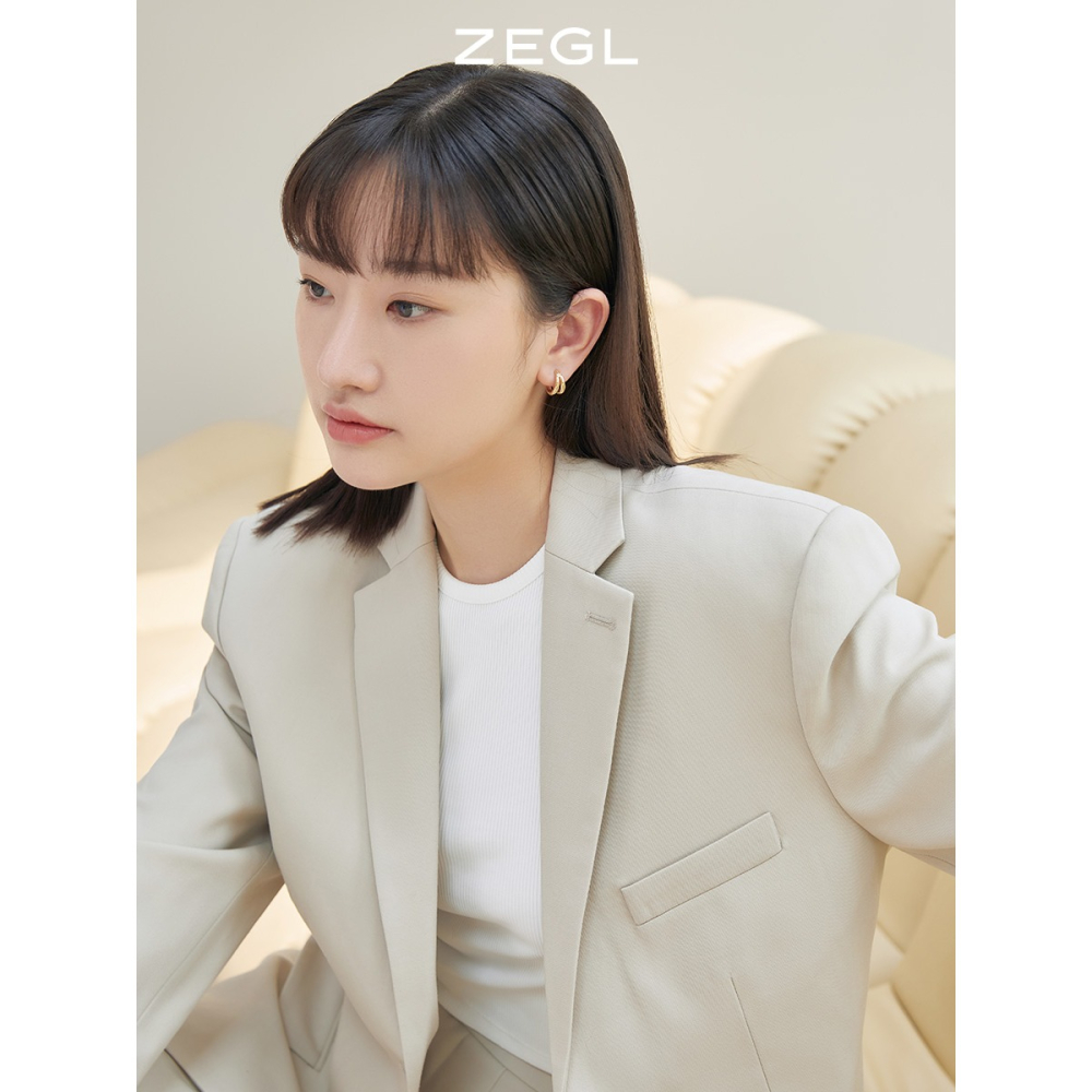 ZEGL圓環耳環女2022年新款潮耳扣耳釘ins歐美風設計感復古耳飾品-細節圖2
