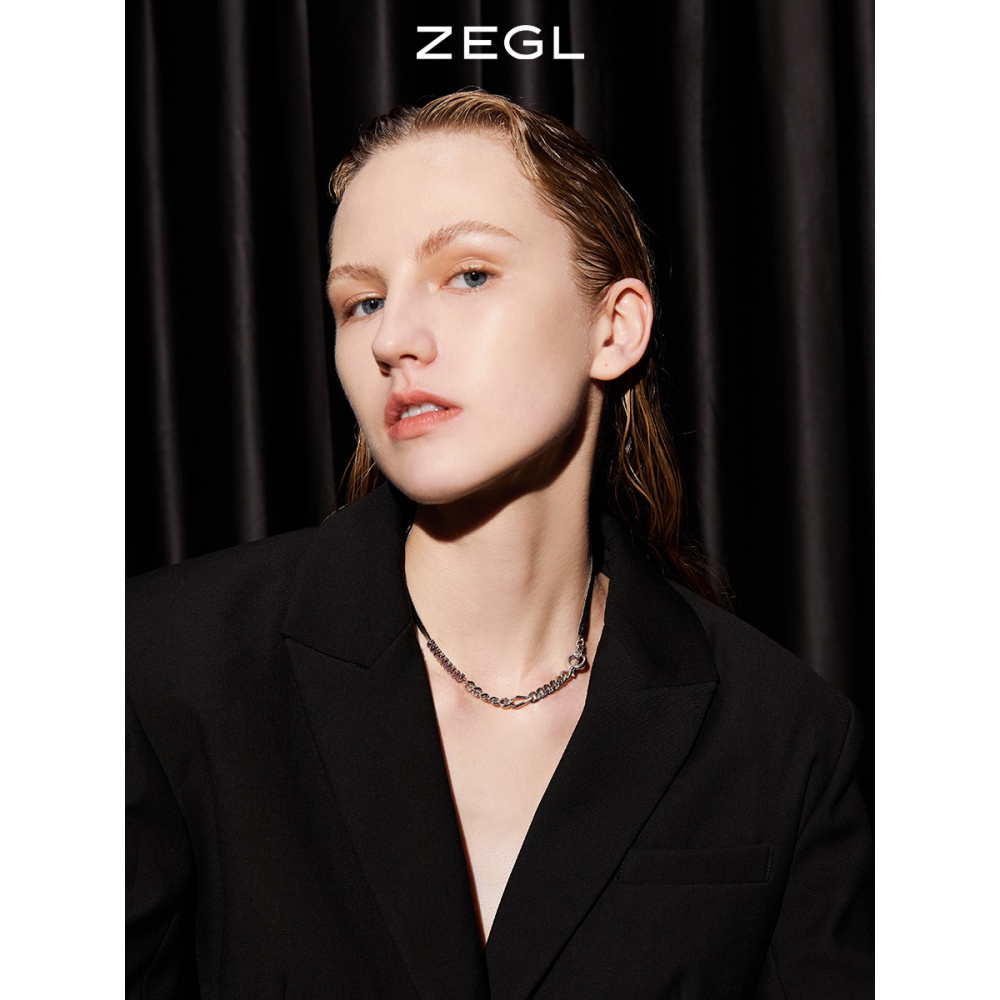 ZEGL甜酷ot扣蛇骨項鏈女ins潮小眾設計嘻哈簡約冷淡風鎖骨鏈配飾-細節圖2