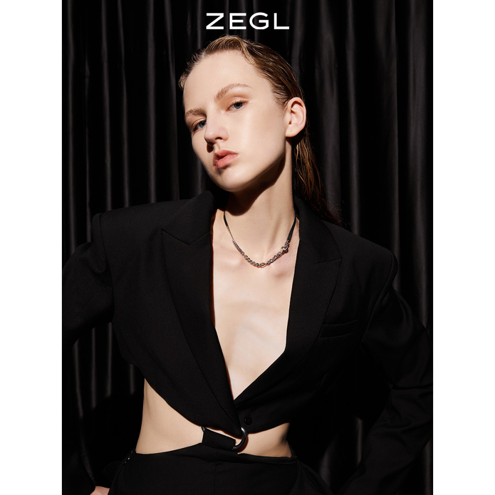 ZEGL甜酷ot扣蛇骨項鏈女ins潮小眾設計嘻哈簡約冷淡風鎖骨鏈配飾-細節圖4