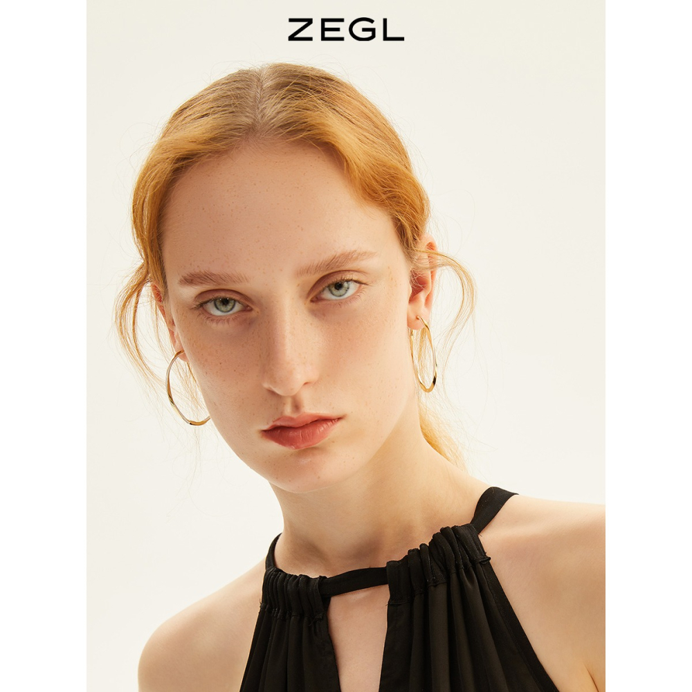 ZEGL歐美撞色大圓圈耳環女2022年新款潮氣質耳釘耳扣高級感耳飾品-細節圖2