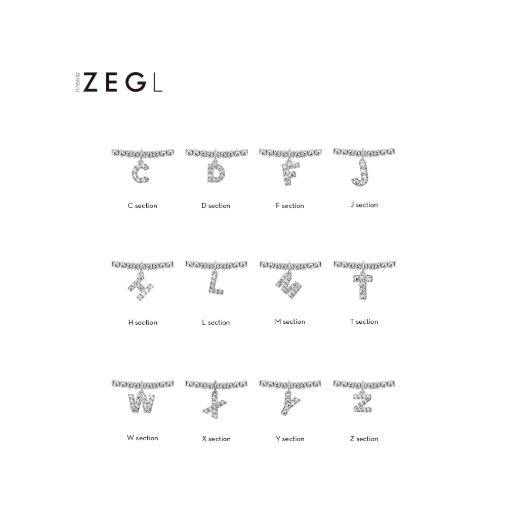 ZENGLIU字母D項鏈女潮ins簡約冷淡風個性吊墜氣質百搭網紅鎖骨鏈-細節圖3