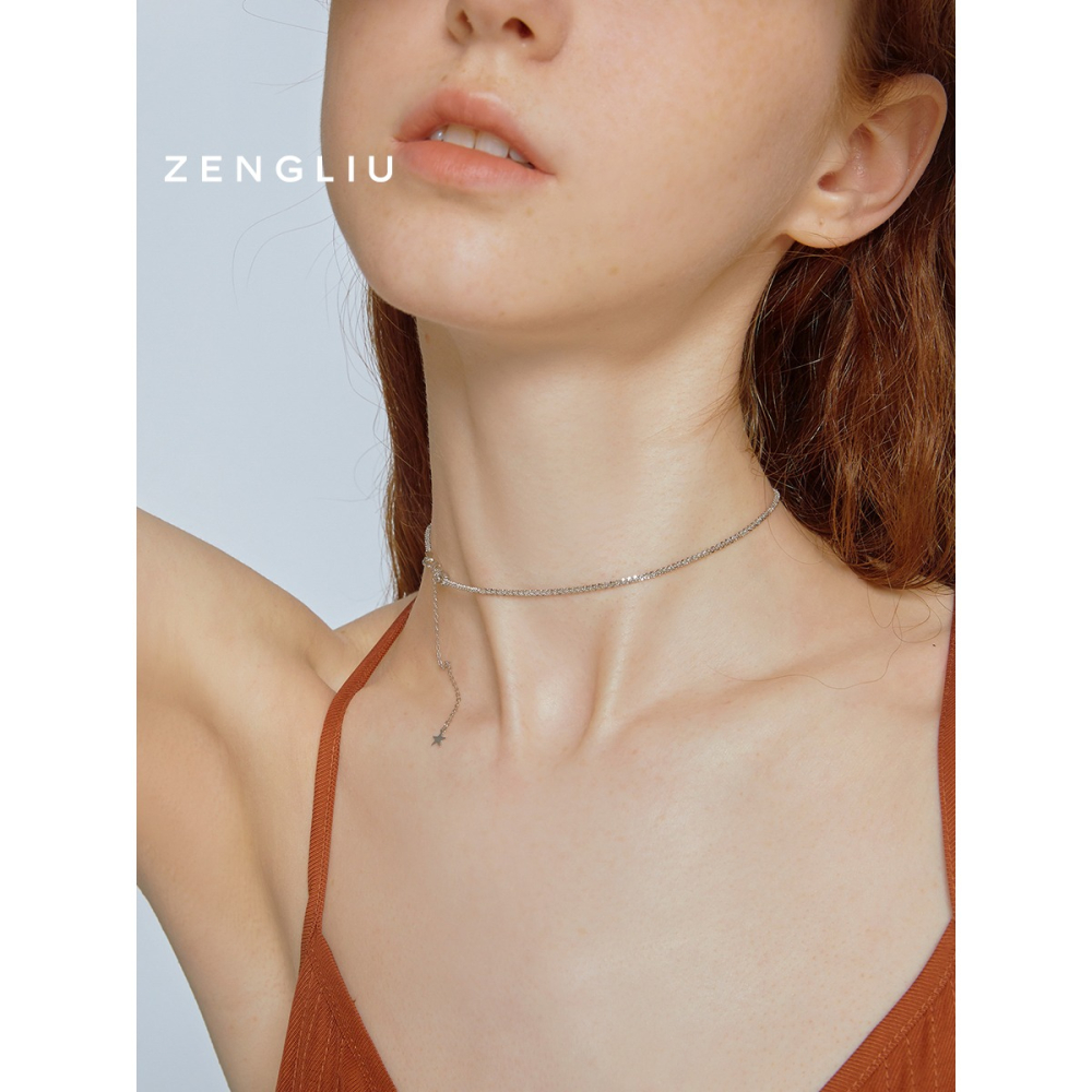 ZENGLIU項鏈ins簡約冷淡風頸鏈女choker短款鎖骨鏈氣質輕奢脖頸鏈-細節圖2