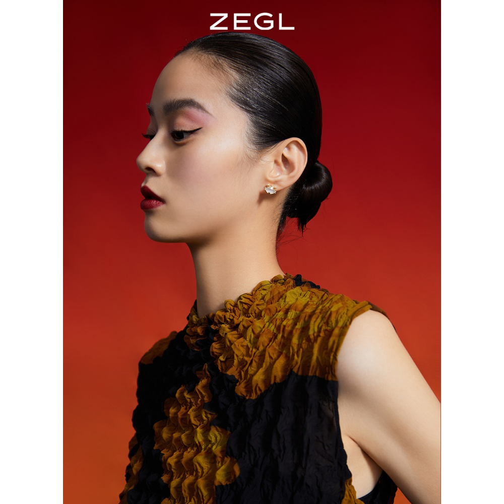 ZEGL虎年本命年禮物小老虎耳環女貓眼石耳釘925銀針過新年耳飾品-細節圖2