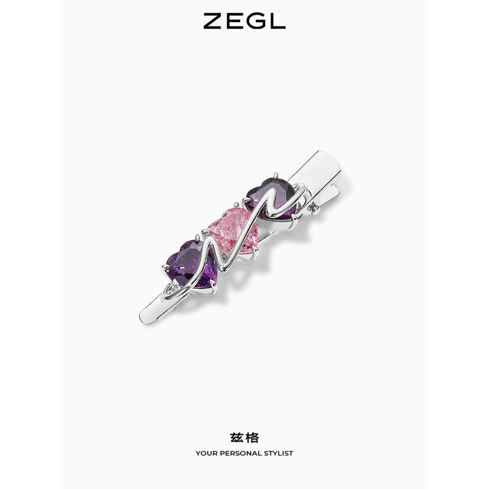 ZEGL設計師愛心發夾女側邊劉海夾發卡網紅2021年新款發飾夾子頭飾-細節圖3