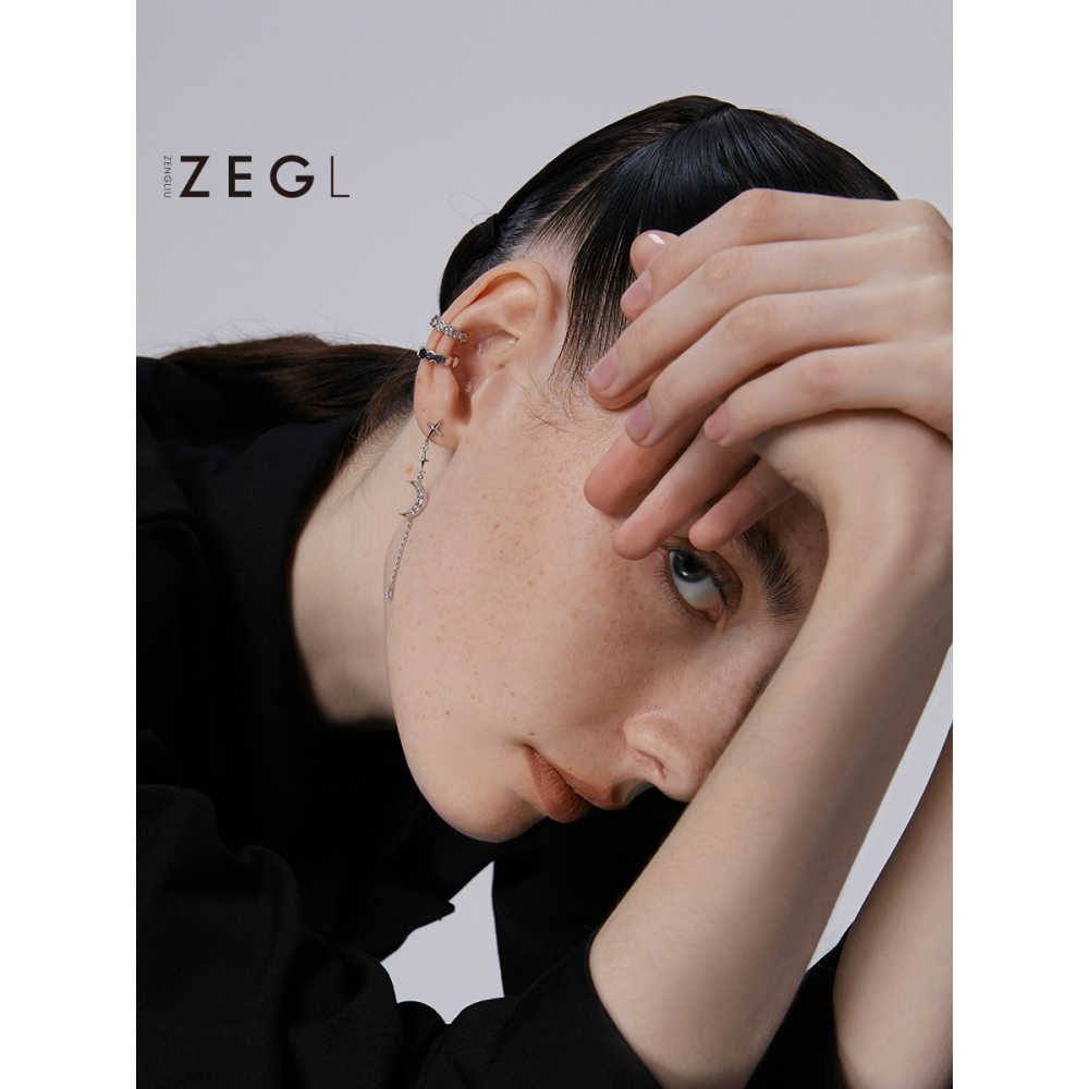 ZENGLIU復古耳夾耳骨夾無耳洞耳釘女簡約冷淡風耳環高級感耳飾品-細節圖2