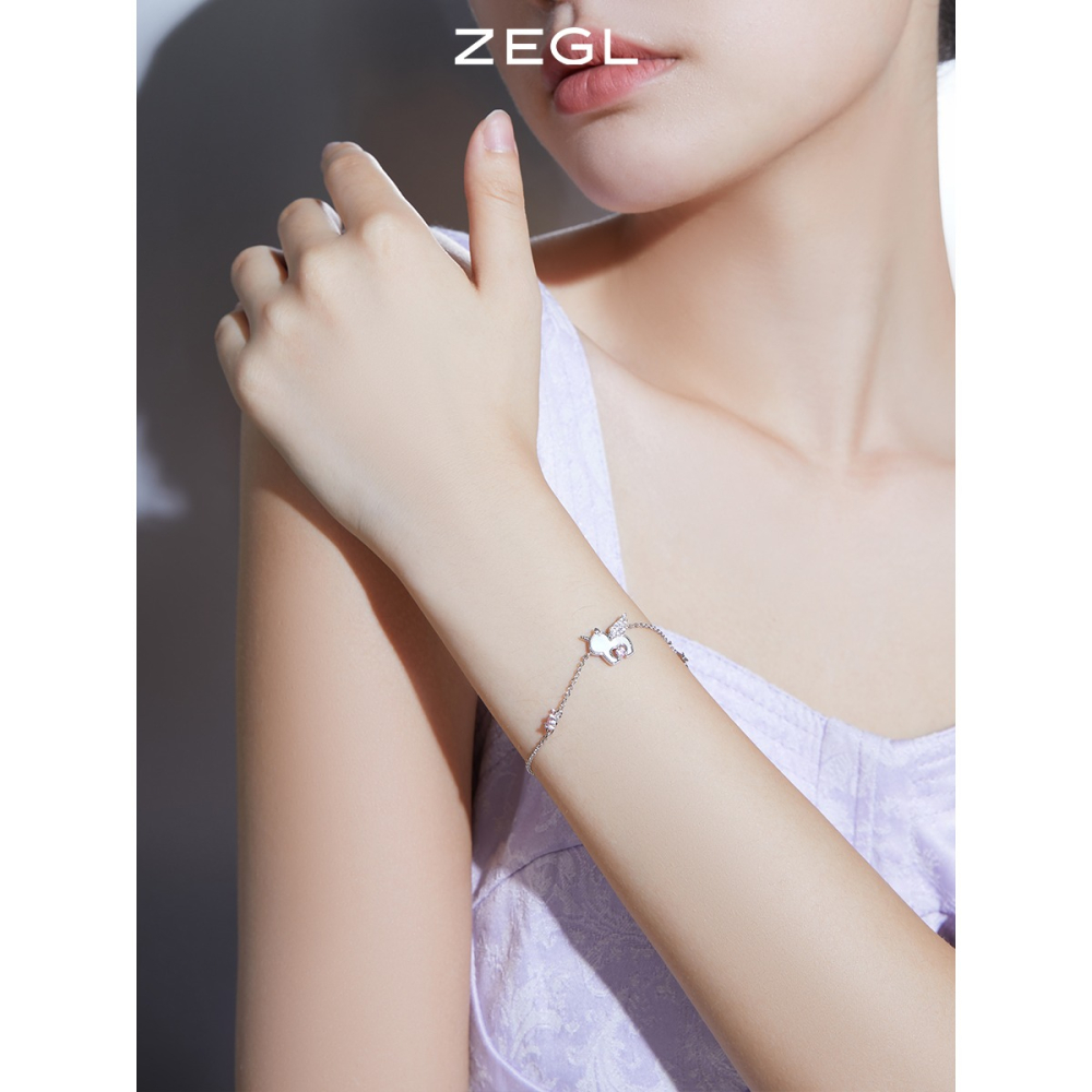 ZEGL設計師獨角獸手鏈女ins小眾設計貝殼吊墜閨蜜手飾禮物送女友-細節圖2
