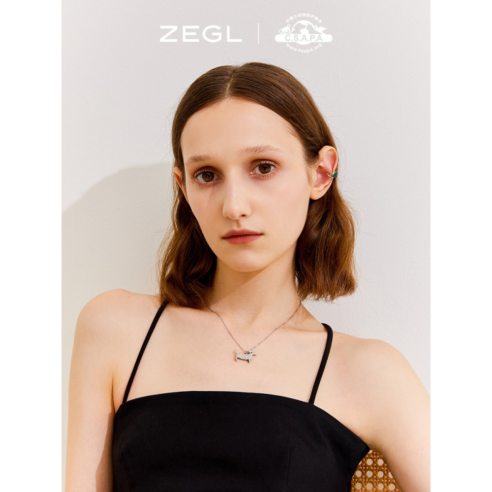 ZEGL×中國小動物保護協會幸運小狗項鏈女小眾設計感鎖骨鏈配飾品-細節圖2