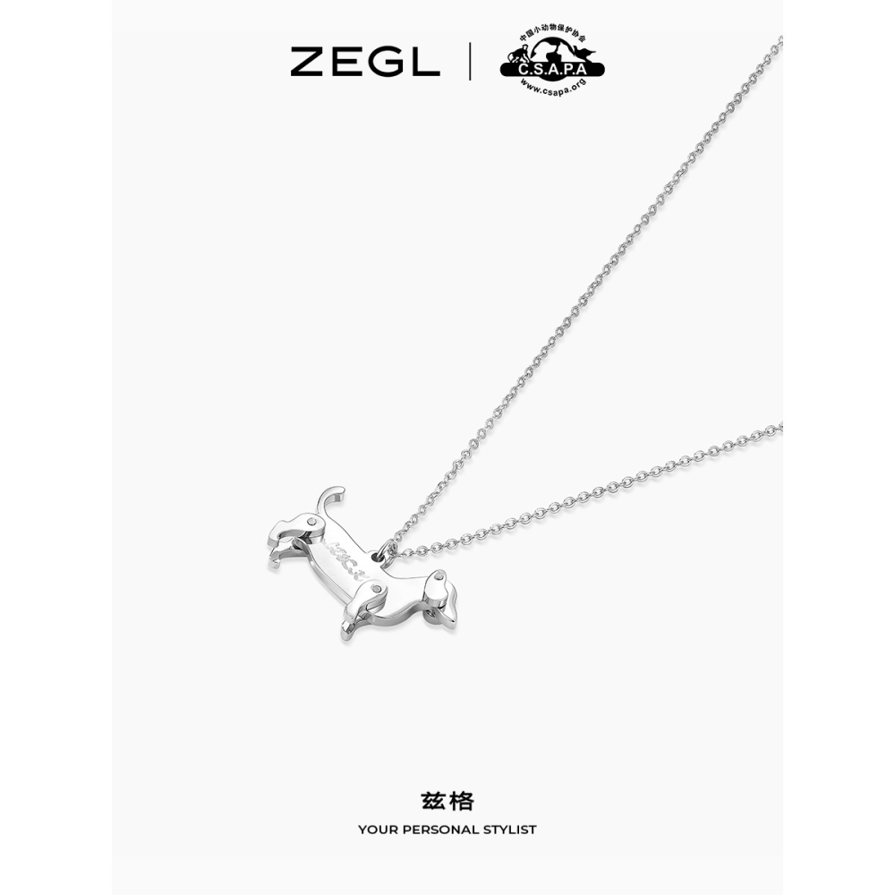 ZEGL×中國小動物保護協會幸運小狗項鏈女小眾設計感鎖骨鏈配飾品-細節圖3