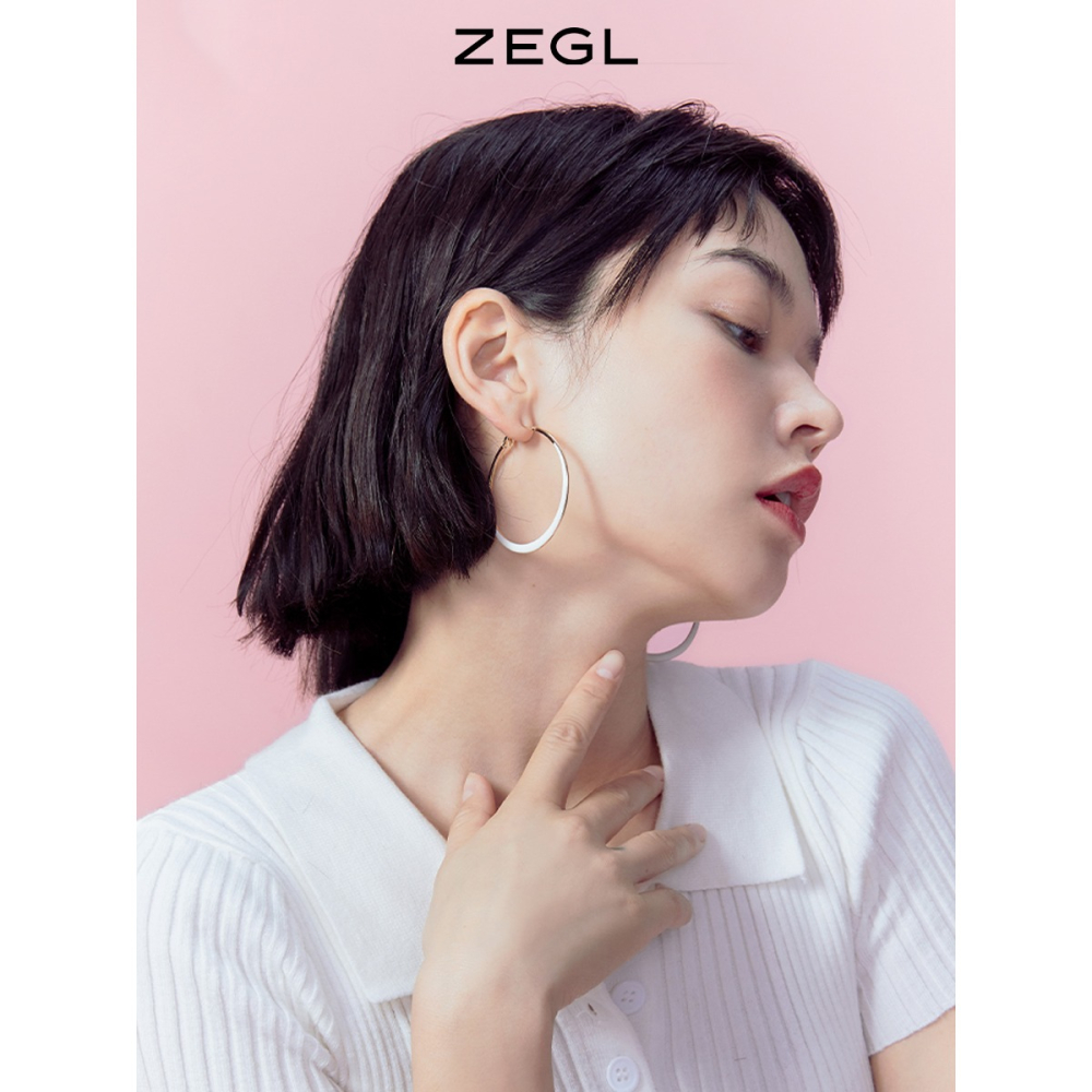 ZENGLIU誇張大圓圈耳環女時尚氣質圓環耳釘韓國網紅925銀針耳飾品-細節圖2