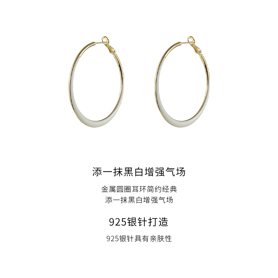 ZENGLIU誇張大圓圈耳環女時尚氣質圓環耳釘韓國網紅925銀針耳飾品-細節圖6
