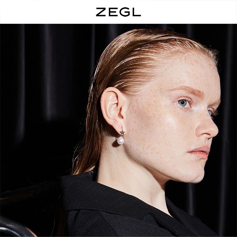 ZENGLIU韓國星星耳釘女仿珍珠耳環2022新款潮氣質復古耳墜耳飾品-細節圖3