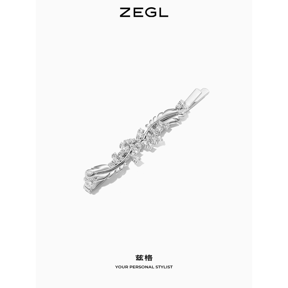 ZEGL設計師黑天鵝羽毛發夾女側邊發卡一字夾網紅2021年新款發飾品-細節圖3