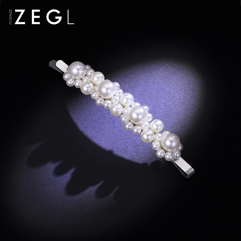 ZEGL人造珍珠發夾發卡女頭飾夾子韓國劉海一字夾邊夾成人網紅飾品-細節圖4
