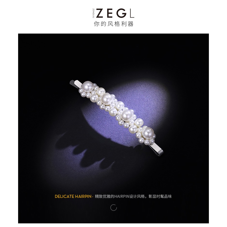 ZEGL人造珍珠發夾發卡女頭飾夾子韓國劉海一字夾邊夾成人網紅飾品-細節圖5
