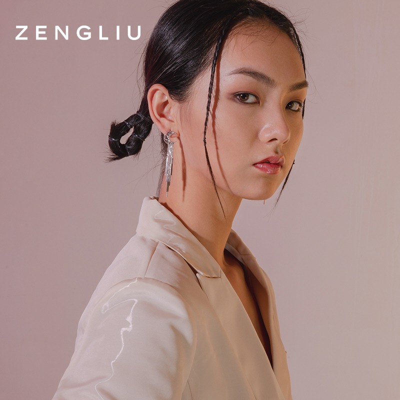 ZENGLIU星星月亮耳釘女氣質長款流蘇耳環2022新款潮不對稱耳飾品-細節圖4