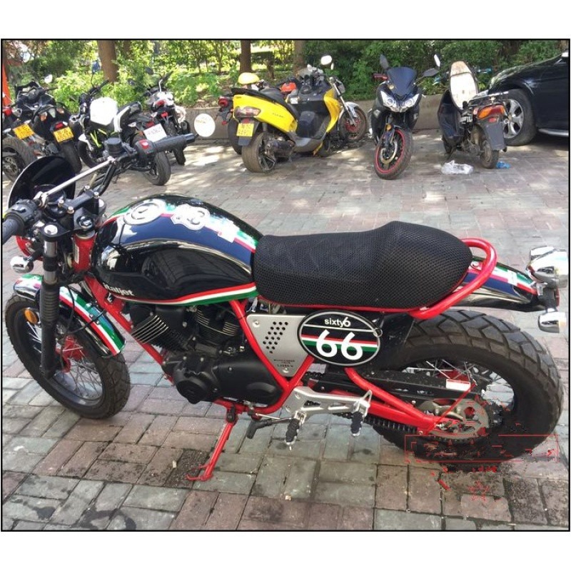 摩托車龍嘉V咖250座墊套 LJ250復古型單人防曬座套網套隔熱坐墊套-細節圖2