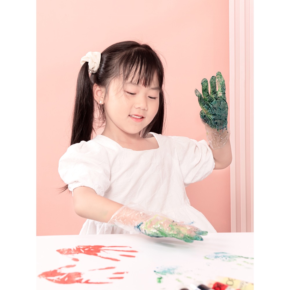 兒童一次性手套食品級專用小孩寶寶pe小號塑料抽取式家用薄膜手套-細節圖3