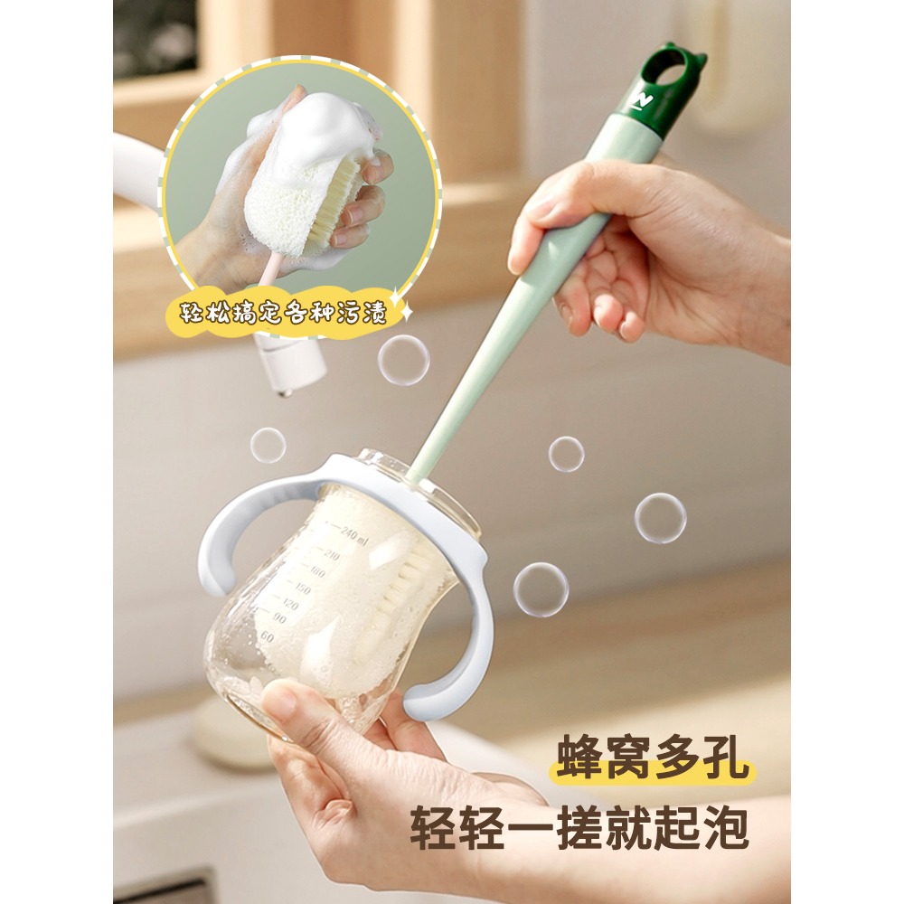 杯刷洗杯子神器杯子刷子清潔刷絲瓜瓤長柄海綿奶瓶刷水杯清潔去污-細節圖3