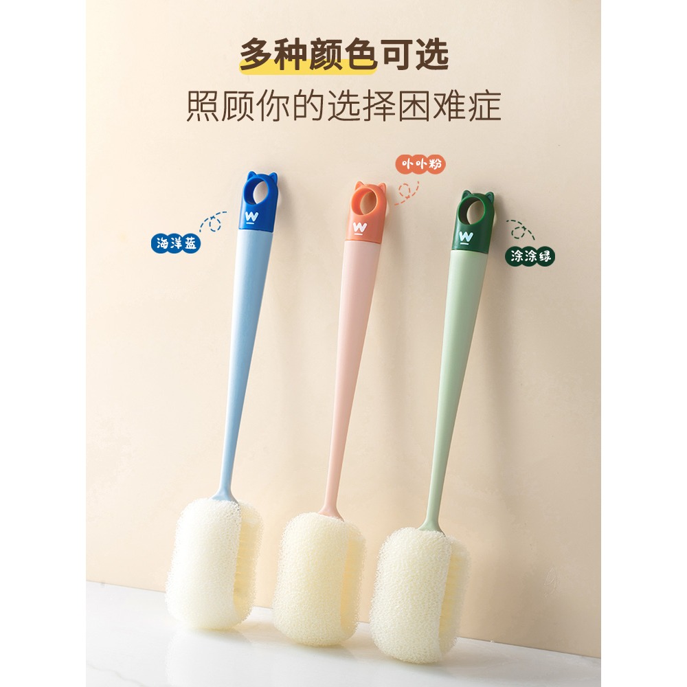 杯刷洗杯子神器杯子刷子清潔刷絲瓜瓤長柄海綿奶瓶刷水杯清潔去污-細節圖4