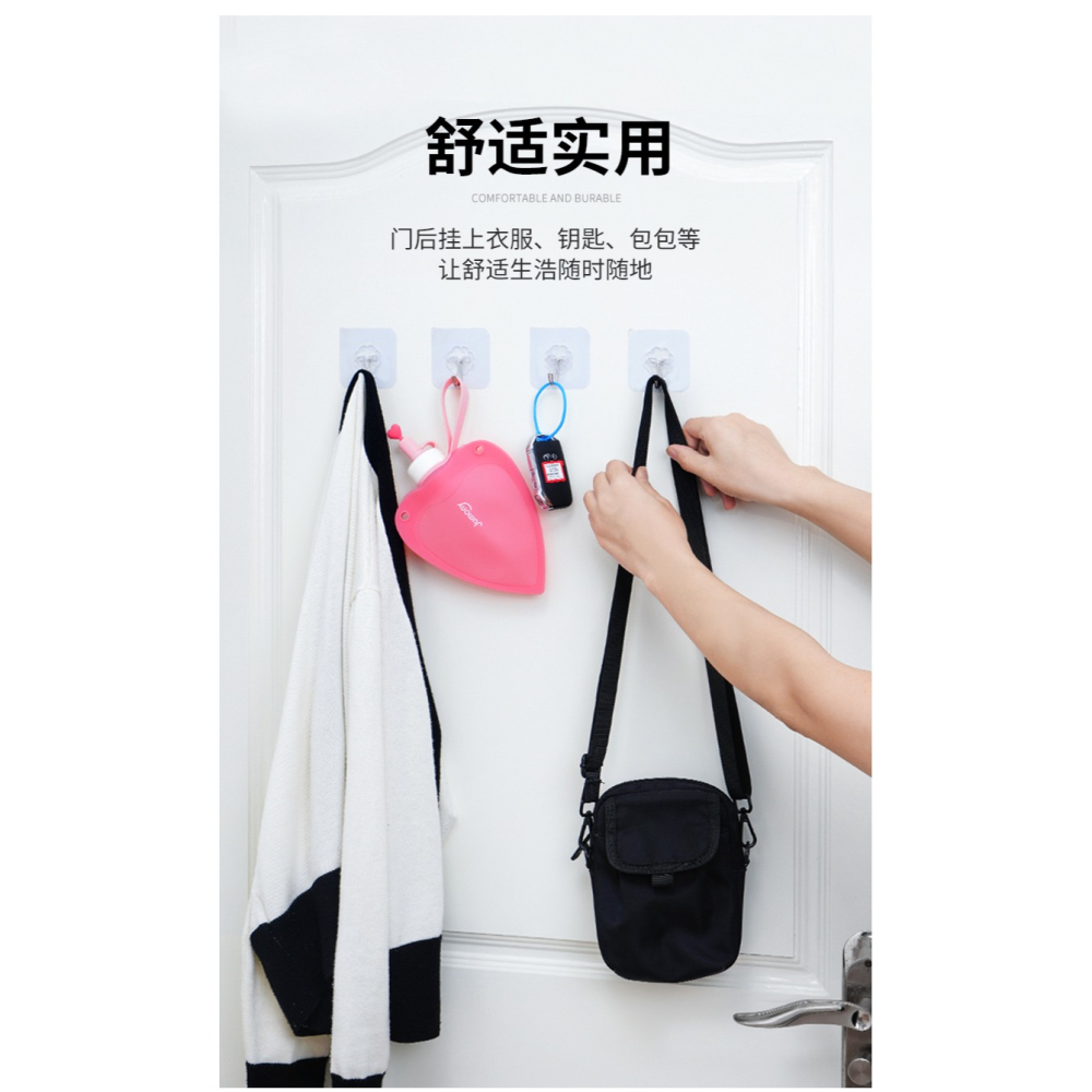 掛鉤強力粘膠貼墻壁壁掛廚房承重吸盤掛勾無痕粘貼門後免打孔粘鉤-細節圖9