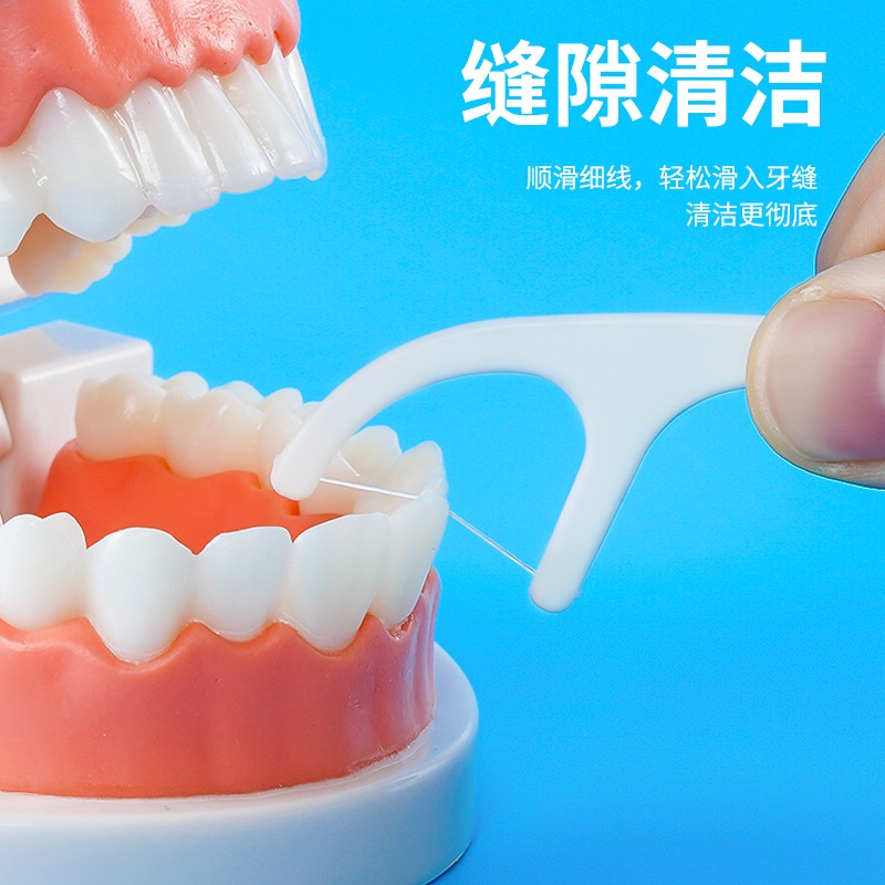 靚滌清潔牙線牙線棒非扁線牙線簽圓線弓形剔牙線買1發4盒包郵-細節圖2