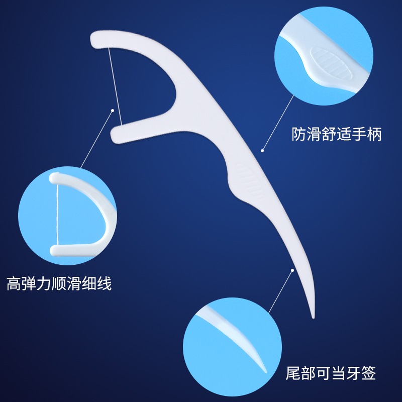 靚滌清潔牙線牙線棒非扁線牙線簽圓線弓形剔牙線買1發4盒包郵-細節圖3