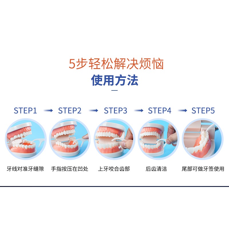 靚滌清潔牙線牙線棒非扁線牙線簽圓線弓形剔牙線買1發4盒包郵-細節圖7