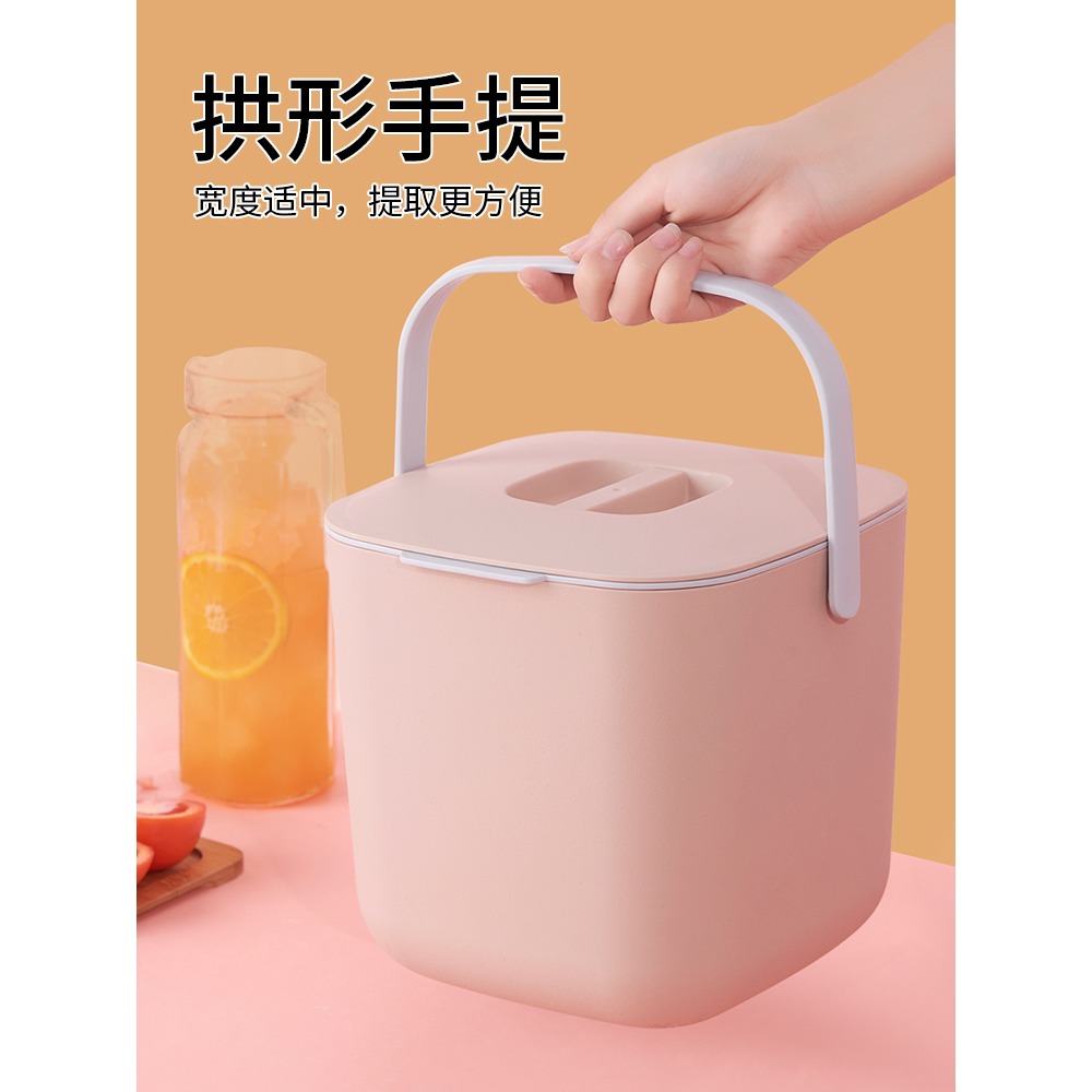 廚餘垃圾桶廚房濕垃圾專用帶蓋瀝水乾濕分離桌面北歐風家用創意桶-細節圖3