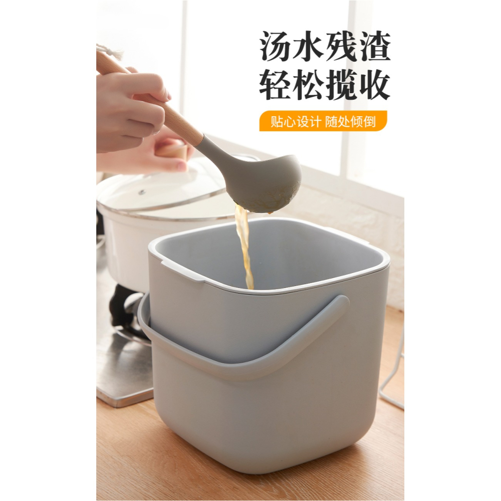 廚餘垃圾桶廚房濕垃圾專用帶蓋瀝水乾濕分離桌面北歐風家用創意桶-細節圖10