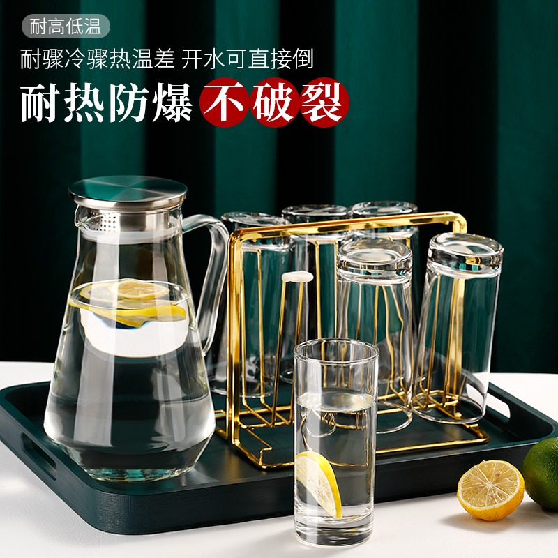 玻璃杯家用耐熱耐高溫喝水杯子客廳泡綠茶杯早餐牛奶杯水杯套裝-細節圖2