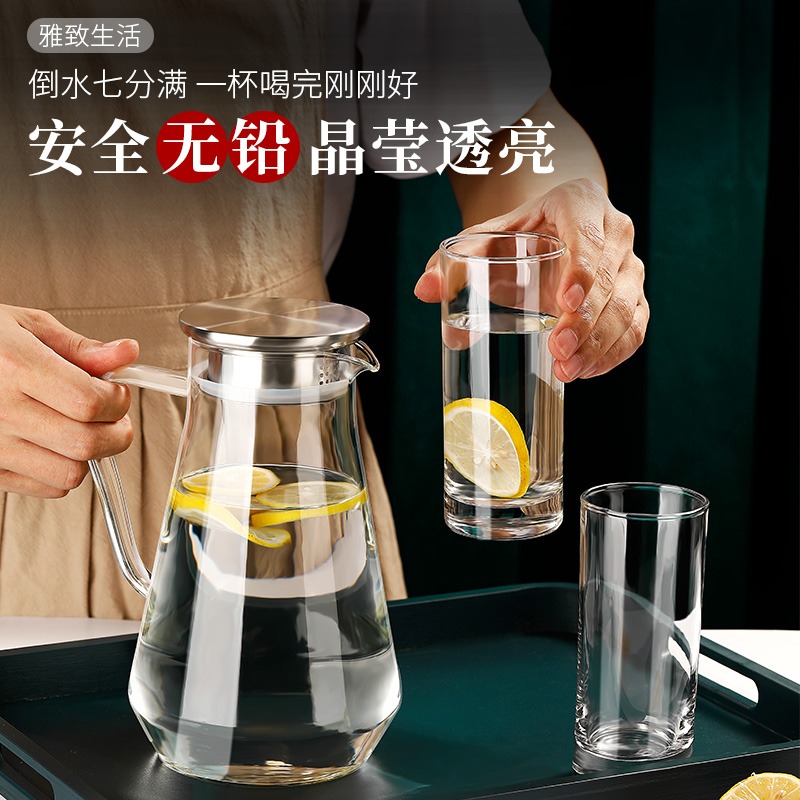 玻璃杯家用耐熱耐高溫喝水杯子客廳泡綠茶杯早餐牛奶杯水杯套裝-細節圖3