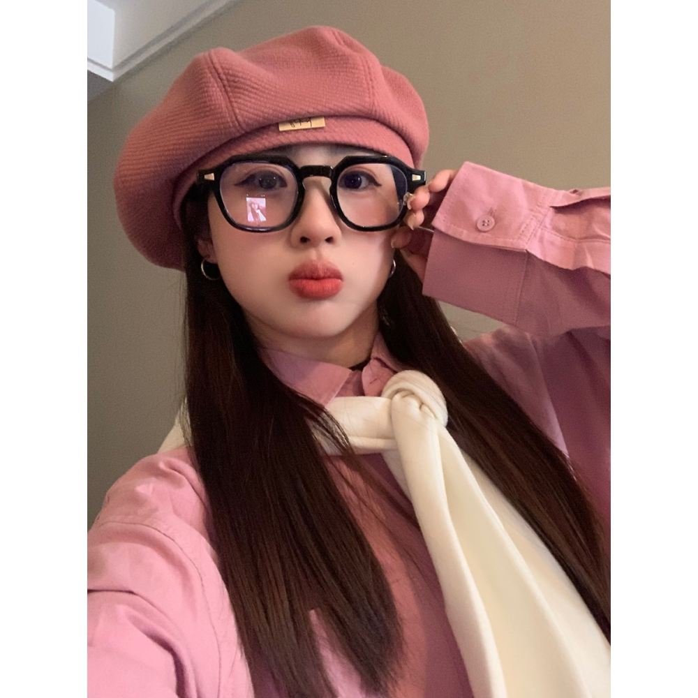 韓版ins貝雷帽女春季2024新款大頭圍顯臉小帽子文藝畫家帽雲朵帽-細節圖3