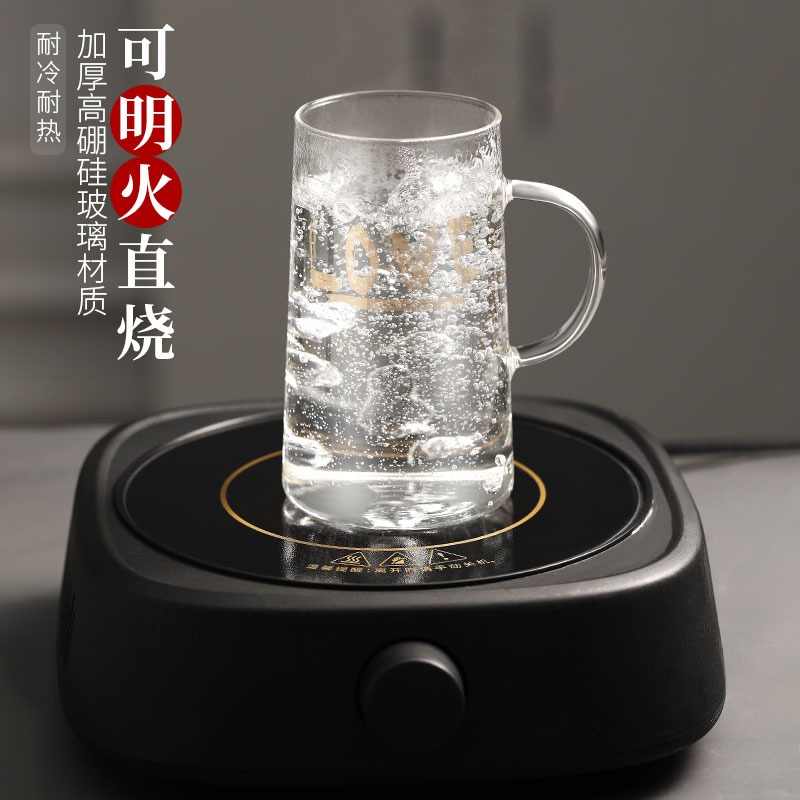 玻璃杯家用大容量帶蓋吸管馬克杯女ins風耐熱水杯辦公室把手杯子-細節圖2
