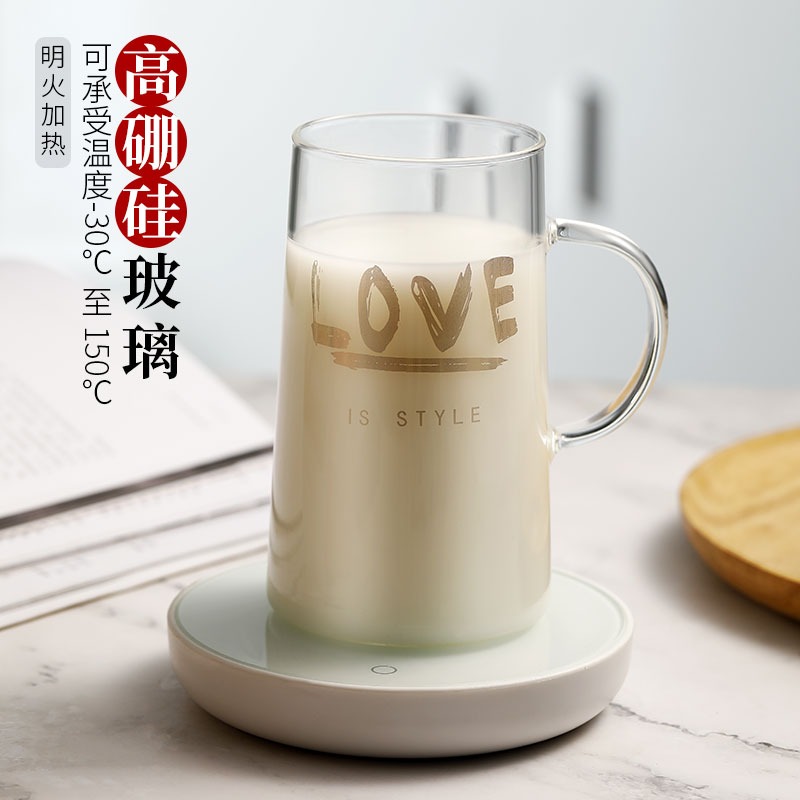 玻璃杯家用大容量帶蓋吸管馬克杯女ins風耐熱水杯辦公室把手杯子-細節圖3