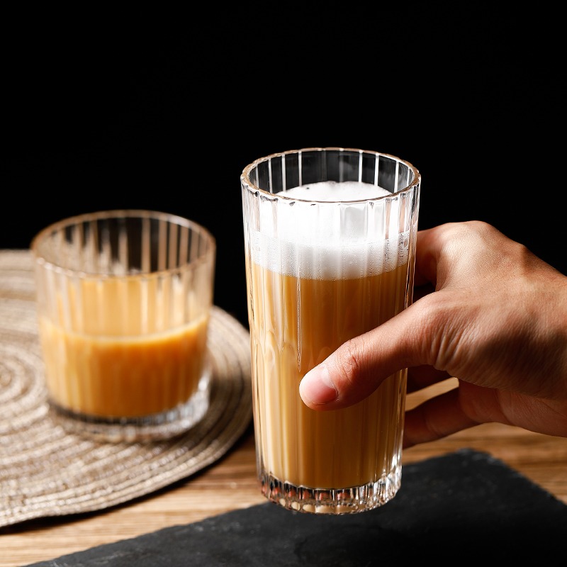 咖啡杯耐熱玻璃杯ins風女果汁飲料杯復古啤酒威士忌杯高顏值水杯-細節圖2